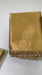 New Wedding Wear Banarasi Kota Tissue Silk Zari Weaving Saree With Blouse